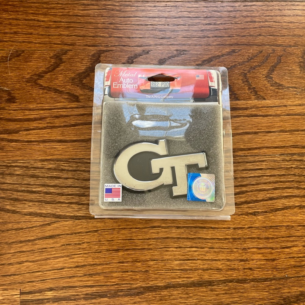 Georgia Tech Auto Emblem silver new in packaging